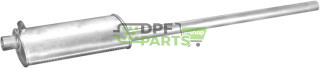 Střední tlumič výfuku Ford Transit 78-86 1.6/2.0, Polmo 08.322 A, OE 5011837 5019309 6046913 6104971 78VB5K205AA