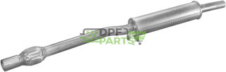 Střední tlumič výfuku VW Polo 1.05 kat 86-94, Polmo 30.145 A, OE 867253209B 867253209C 867253209K 867253209M