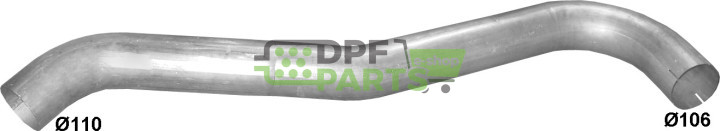 výfuková trubice Mercedes SK 14-25 tonnes, Polmo 69.114 A, OE 655.492.0814