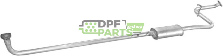 Střední tlumič výfuku Daihatsu Charade 1.0 CS/TS 87-93, Polmo 06.10 A, OE 17410-87728 17410-87739 17410-87758 17410-87761