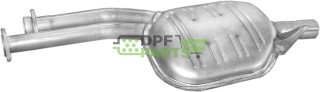Střední tlumič výfuku Mercedes W124  85-92 2.6/3.0 SDN/kombi, Polmo 13.97 A, OE 1244900415 1244901821 1244911100