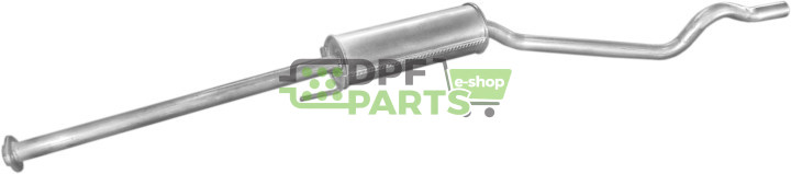 Střední tlumič výfuku Opel Astra 1.7D 3/4D  91-92, Polmo 17.93 A, OE 5852967 852907 90409094