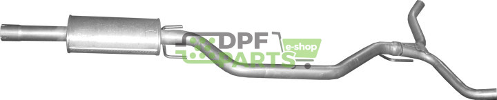 Střední tlumič výfuku Opel Vectra C 3.2 V6, Polmo 17.654 A, OE 5852185