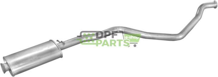 Střední tlumič výfuku Peugeot 405 1.9 kat  87-92, Polmo 19.07 A, OE 172864 172865 172892 172894