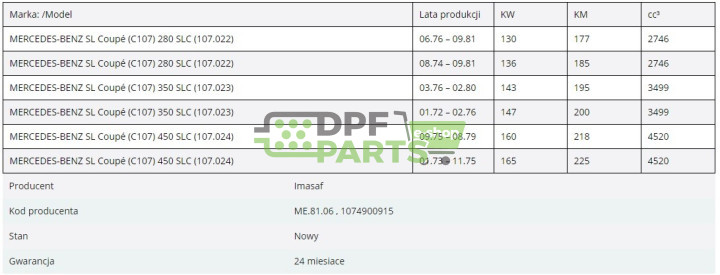 Tłumik/ tłumiki/ MERCEDES-BENZ CLASSE S (W126) 420/500/560 SE,SEL 