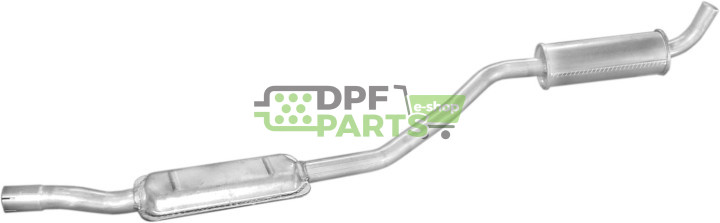 Střední tlumič výfuku Lada 1500/1600/2105/2107 86-95 1451ccm, Polmo 11.02 A, OE 2106-1202005