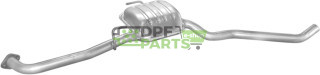 Střední tlumič výfuku Opel Omega B 2.5i pravý kat  94-, Polmo 17.232 A, OE 5852832 852108 90467151 90528009