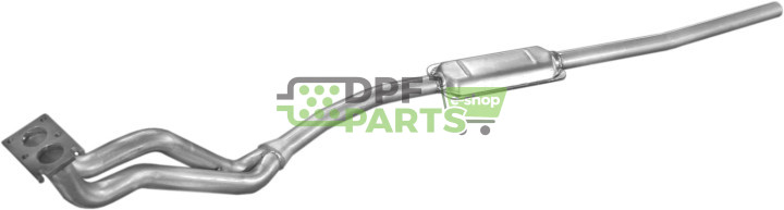 Počáteční tlumič výfuku Opel Rekord 2.0S/2.0E s trubkou kol.  77-86, Polmo 17.250 A, OE 854157 90067732