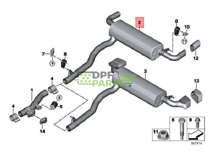 Koncový tlumič výfuku BMW 5 G30 - 530D - 18308479924 18308588100 18308588112 10432421