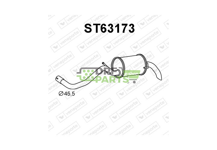 Tlumič VOLKSWAGEN - 6X0253609B 6X0253609J JZW253609AK