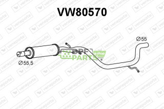 Tlumič SKODA / VOLKSWAGEN - 1K0253209L 1Z0253181F