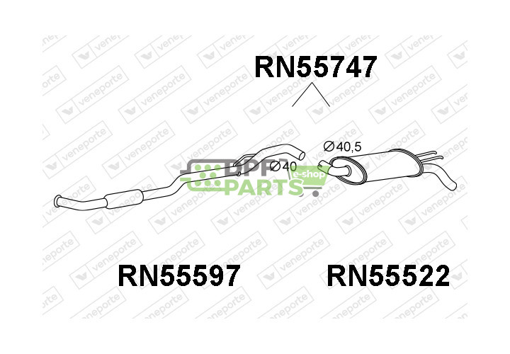 Tlumič RENAULT - 7700416501-TWO PARTS 7700432250-TWO PARTS 