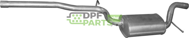 Tłumik środkowy VW Passat B7 2.0 TDi 04/11-06/15, Polmo 30.161 A, OE 3C0253409BK