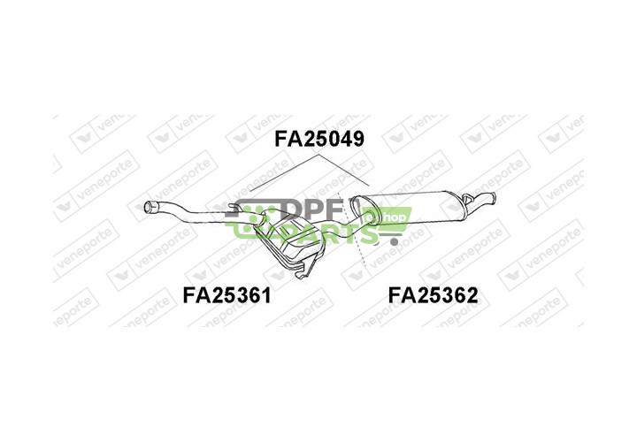 Koncový tlumič výfuku FIAT - 7625980 7657985 7658570