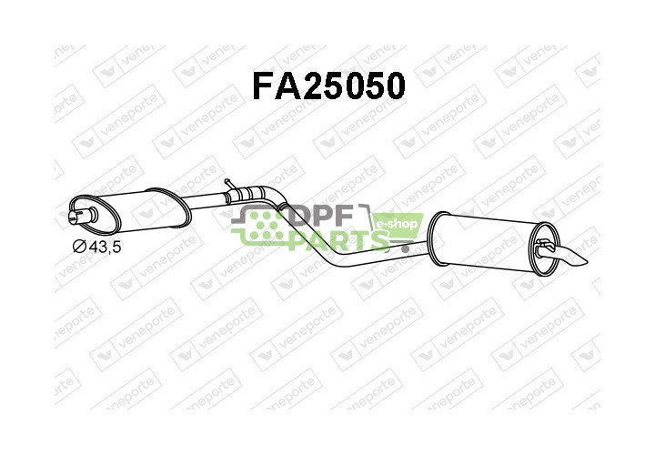 Koncový tlumič výfuku FIAT - 46454339 46472293 71765070