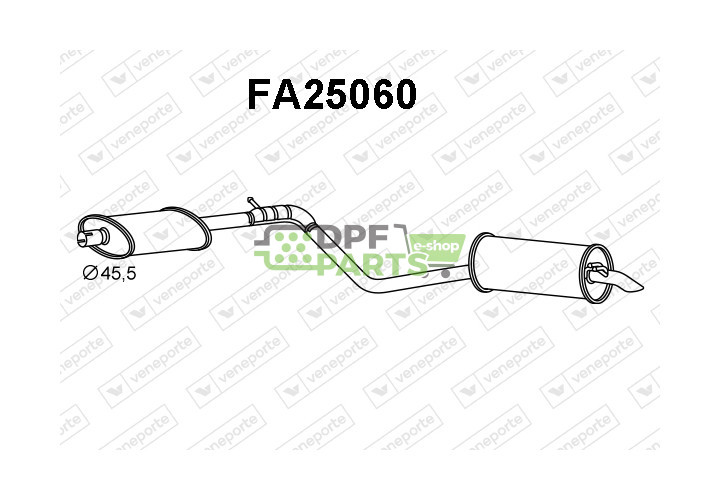 Koncový tlumič výfuku FIAT - 46472293-D45,5  
