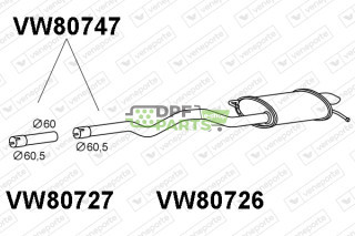 Tlumič VOLKSWAGEN - 7E0253609 7E0253609L 7H0253609AJ