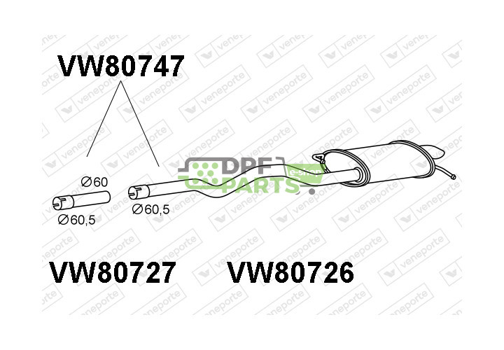Tlumič VOLKSWAGEN - 7E0253609 7E0253609L 7H0253609AJ