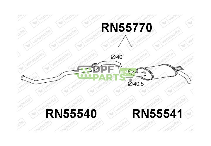 Tlumič RENAULT - 7700424778-TWO PARTS 7700821226-TWO PARTS 8200716711-TWO PARTS