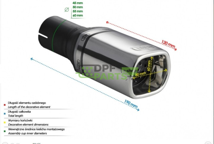 Końcówka / Końcówka Ulter pojedyncza 80×65