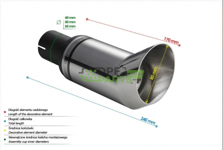 Końcówka / Końcówka Ulter pojedyncza Ø100