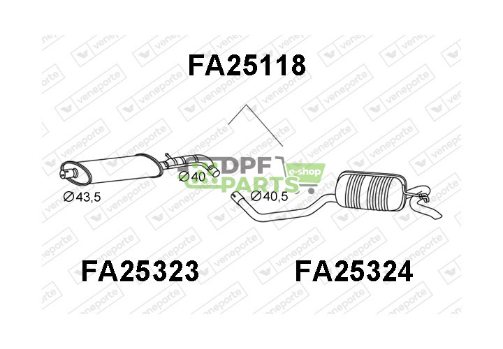 Tlumič FIAT - 46417821 46444035 46480453