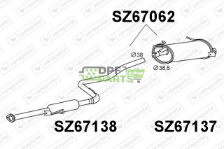 Tlumič výfuku SUZUKI - 1430065B00 1430065B20 1430065E00