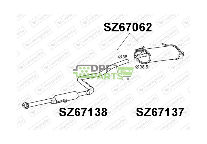 Tlumič výfuku SUZUKI - 1430065B00 1430065B20 1430065E00
