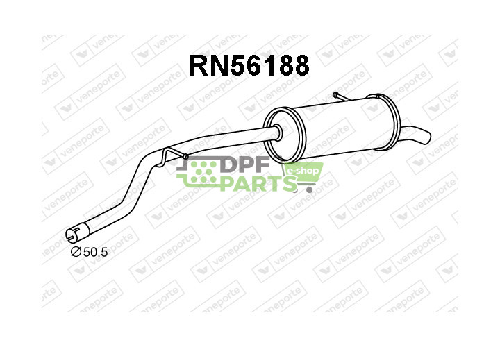 Koncový tlumič výfuku FIAT / OPEL / RENAULT / VAUXHALL - 200107729R 4424276 6000620096