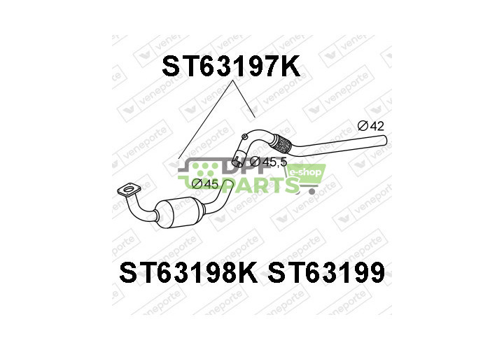 Katalizator SEAT / VOLKSWAGEN - 6K0253060GX 6Q0253060GX 6Q0253600GX
