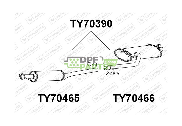 Tlumič TOYOTA - 1743002180 1743002181 1743002200