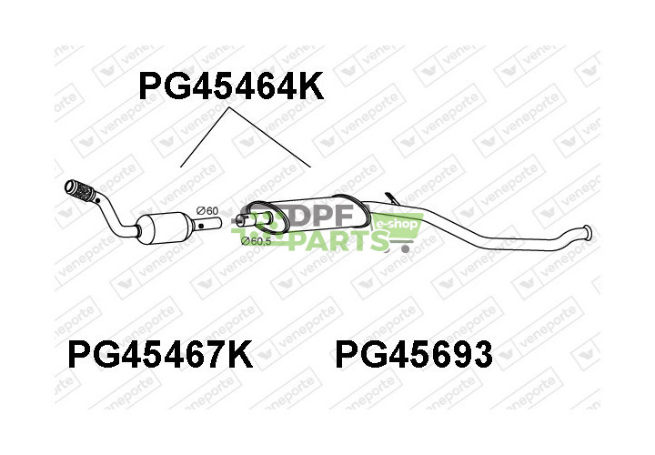 Katalizator PEUGEOT - 1705HH 1705QF 1705QG