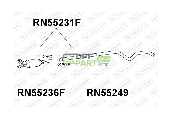 Filtry pevných částic DPF RENAULT - 8200391215 8200434542 8200446033