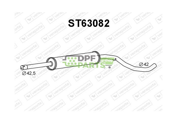 Tłumik SEAT / VOLKSWAGEN - 6X0253209A 6X0253209D 