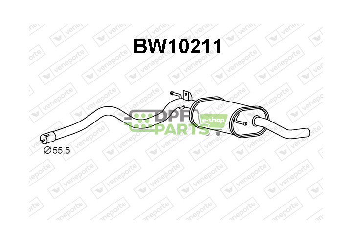Tłumik BMW 114D, 116D, 118D, 120D - 1.6-2.0D - 18308512648