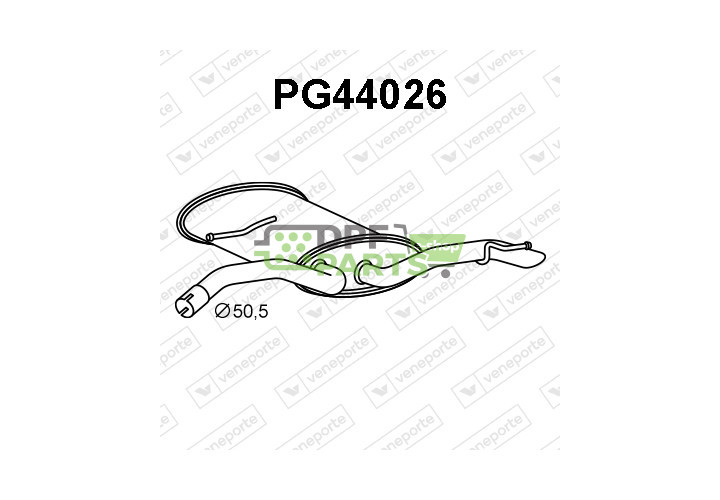 Tłumik CITROEN Aircross / OPEL GRANDLAND X / PEUGEOT 3008 - 1.2THP - 1617415680 95525923 9820641480