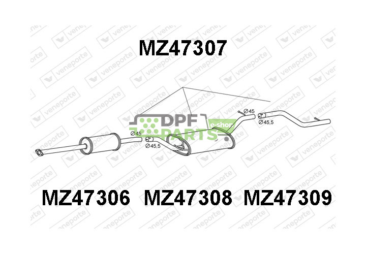 Tłumik MAZDA - Z60140300C Z60140300D Z60140300E