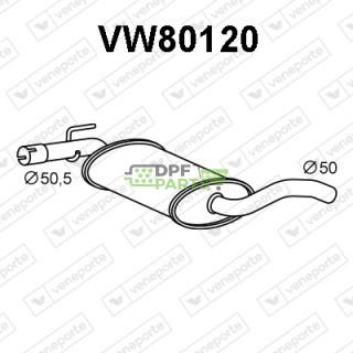 Tłumik VOLKSWAGEN - 1H0253409B 1H0253409E 1H0253409Q