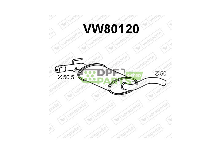 Tłumik VOLKSWAGEN - 1H0253409B 1H0253409E 1H0253409Q