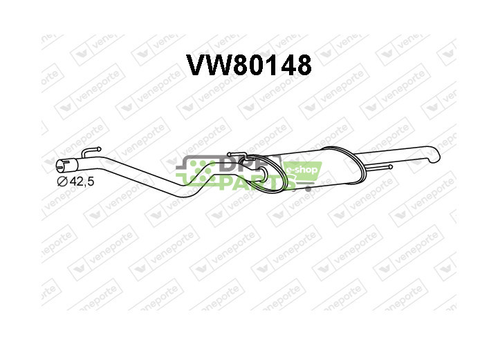 Tłumik VOLKSWAGEN - 1H5253609B 1H5253609L 1H5253609S