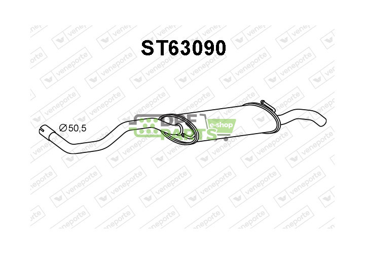 Tłumik SEAT / VOLKSWAGEN - 6K5253609 6K5253609AD 6K5253609AH