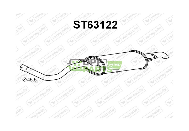 Tłumik SEAT / SKODA / VOLKSWAGEN - 1J5253609AA 1J5253609AC 1J5253609BH