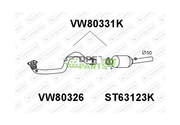 Katalizator SEAT / VOLKSWAGEN - 1J0253091CC+1J0131089BX  