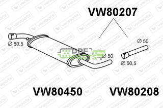 Tlumič VOLKSWAGEN - 017142409C 023253409B 023253409D