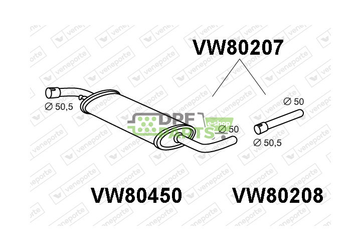 Tlumič VOLKSWAGEN - 017142409C 023253409B 023253409D