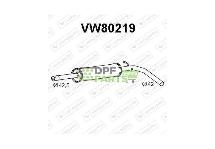 Tłumik VOLKSWAGEN - 6N0253209A 6N0253209AB 6N0253209F