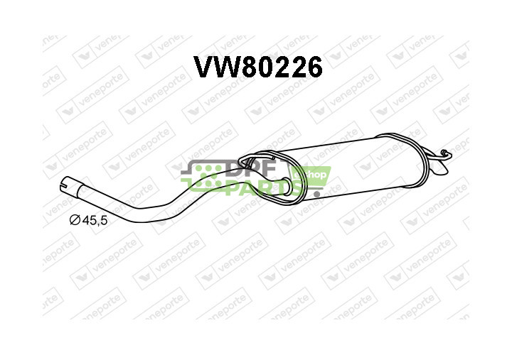 Tłumik AUDI / SEAT / VOLKSWAGEN - 1J6253609AA 1J6253609AN 1J6253609C