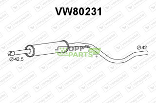 Tłumik SEAT / VOLKSWAGEN - 6K9253409 6K9253409D 6K9253409F