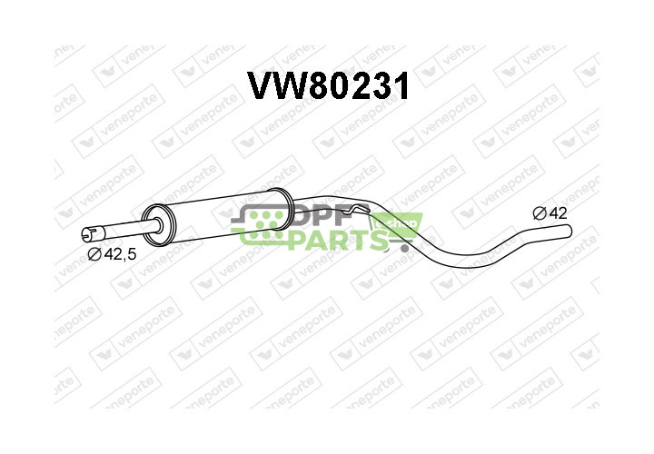 Tłumik SEAT / VOLKSWAGEN - 6K9253409 6K9253409D 6K9253409F