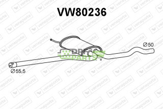 Tlumič VOLKSWAGEN - 3B0253409J 3B0253409N 